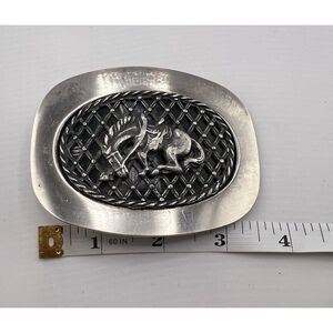 Reining Western Belt Buckle Rodeo Silver‎ And Black